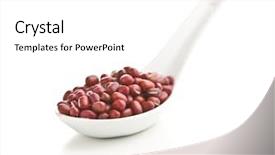  Presentation with ceramic - PPT theme enhanced with red adzuki beans in ceramic background and a white colored foreground