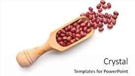  Presentation with red laser beam - Beautiful PPT theme featuring red adzuki beans in scoop backdrop and a white colored foreground