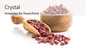  Presentation with red laser beam - Slide set with red adzuki beans in scoop background and a sky blue colored foreground