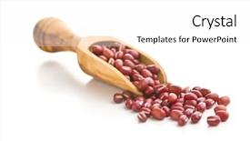  Presentation with red laser beam - Cool new PPT theme with red adzuki beans in scoop backdrop and a white colored foreground