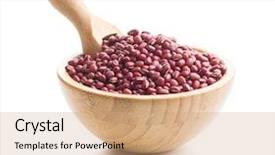  Presentation with beans - Amazing slide set having red adzuki beans in wooden backdrop and a coral colored foreground