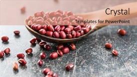  Presentation with beans - Cool new theme with red adzuki beans in wooden backdrop and a coral colored foreground