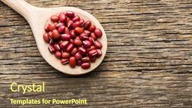  Presentation with beans - Slide set with red adzuki beans on wooden background and a tawny brown colored foreground