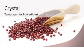  Presentation with red coffee bean - Slide set with red adzuki beans background and a white colored foreground