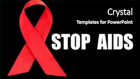  Presentation with black and red - Beautiful slide deck featuring red aids ribbon on black backdrop and a black colored foreground