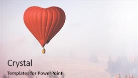  Presentation with shape heart - Cool new PPT layouts with red air balloon in shape backdrop and a lemonade colored foreground