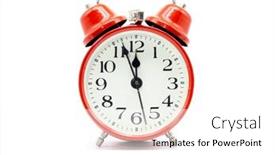  Presentation with alarm - Slide set enhanced with red-alarm-clock-showing-five background and a white colored foreground
