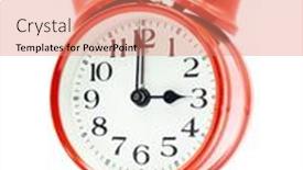  Presentation with alarm - PPT theme consisting of red-alarm-clock-showing-three background and a coral colored foreground