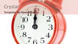  Presentation with alarm - PPT theme having red-alarm-clock-showing-twelve background and a coral colored foreground