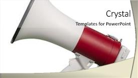  Presentation with white pigeon against the blue - Amazing PPT theme having red alert - megaphone isolated against white background backdrop and a white colored foreground