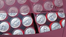  Presentation with aluminium - Presentation design having red-aluminium-cans-packed background and a violet colored foreground