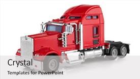  Presentation with semi truck - Colorful slide deck enhanced with red american truck isolated backdrop and a light gray colored foreground