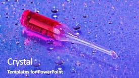  Presentation with abstract water drops - Amazing PPT layouts having red ampoule on abstract water backdrop and a cobalt blue colored foreground