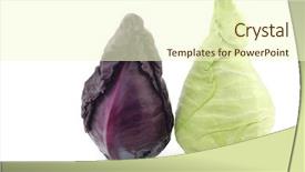  Presentation with cabbage - Cool new PPT theme with red and a green pointed cabbage on a white background backdrop and a cream colored foreground