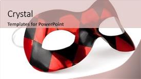  Presentation with masquerade mask - Presentation theme enhanced with red and black carnival mask background and a soft green colored foreground