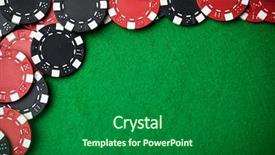  Presentation with gambling - Cool new slide set with sports card design - red and black gambling chips backdrop and a forest green colored foreground