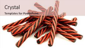  Presentation with candy - Presentation theme consisting of red and black licorice candy on a white background background and a soft green colored foreground