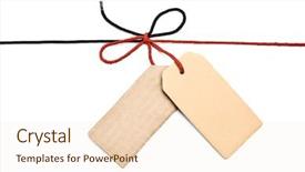  Presentation with red bow - PPT layouts consisting of red and black shoelace bow with cardboard tags background and a lemonade colored foreground