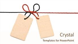  Presentation with red bow - PPT theme having red and black shoelace bow with cardboard tags background and a cream colored foreground