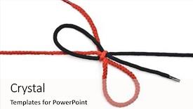  Presentation with red bow - Colorful slide deck enhanced with red and black shoelace with bow backdrop and a sky blue colored foreground