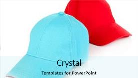  Presentation with red white blue - Audience pleasing PPT theme consisting of red and blue caps cap backdrop and a arctic colored foreground