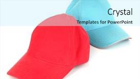  Presentation with red white blue - Audience pleasing PPT layouts consisting of red and blue caps cap isolated on white backdrop and a arctic colored foreground