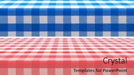  Presentation with checkered tablecloth - Cool new presentation design with red and blue checkered tablecloth backdrop and a coral colored foreground