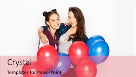  Presentation with independence day - Slide deck featuring red and blue helium background and a coral colored foreground