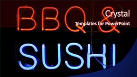  Presentation with blue neon - Beautiful slides featuring red and blue neon sign backdrop and a wine colored foreground