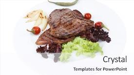  Presentation with meat food - Colorful presentation theme enhanced with red and chili peppers serve backdrop and a  colored foreground