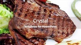  Presentation with beef meat soup stew - Colorful theme enhanced with red and chili peppers serve backdrop and a  colored foreground