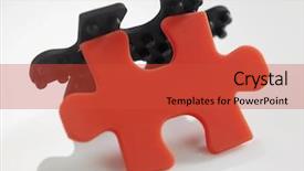  Presentation with red puzzle - Audience pleasing PPT layouts consisting of red and color jigsaw puzzle backdrop and a red colored foreground
