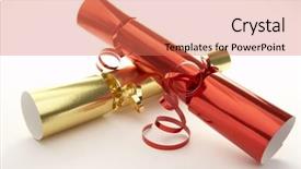  Presentation with red gold white - Presentation featuring red and gold christmas crackers background and a  colored foreground
