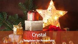  Presentation with golden christmas - Amazing theme having red and golden christmas gift backdrop and a tawny brown colored foreground