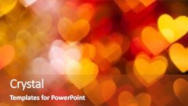  Presentation with golden - Theme with red and golden hearts background background and a crimson colored foreground