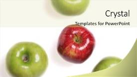  Presentation with red white grey - Cool new slides with red and green apples isolated backdrop and a yellow colored foreground