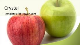  Presentation with red white grey - Theme having red and green apples isolated background and a blonde colored foreground