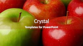  Presentation with green apples - PPT theme with red and green apples background and a crimson colored foreground