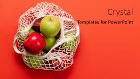  Presentation with green apples - PPT theme featuring red-and-green-apples background and a red colored foreground