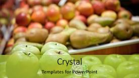  Presentation with green apples - PPT theme featuring red-and-green-apples background and a yellow colored foreground