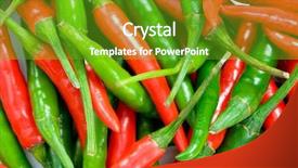  Presentation with peppers - Presentation having red and green chili peppers background and a tawny brown colored foreground