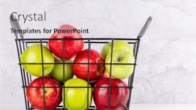  Presentation with green apples - Slide set with red-and-green-garden-apples background and a  colored foreground