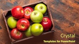  Presentation with green apples - PPT theme featuring red-and-green-garden-apples background and a  colored foreground