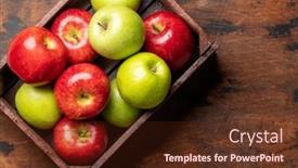  Presentation with green apples - Slide set with red-and-green-garden-apples background and a  colored foreground