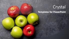  Presentation with green apples - Slides consisting of red-and-green-garden-apples background and a gray colored foreground