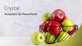  Presentation with green apples - PPT theme having red-and-green-garden-apples background and a  colored foreground