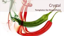  Presentation with green smoke color - Presentation theme with red and green hot chili background and a lemonade colored foreground