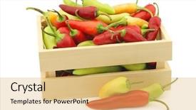  Presentation with white green - Amazing theme having red and green rawit peppers backdrop and a yellow colored foreground