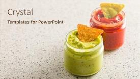  Presentation with tortilla - PPT theme having red-and-green-salsa background and a lemonade colored foreground