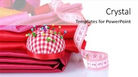  Presentation with barricade tape red and white - Theme with red and pink thread measuring background and a white colored foreground